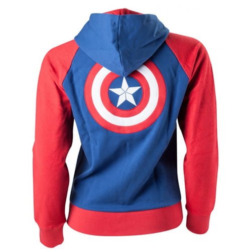 Santo Acostado no usado Sudadera Marvel Capitán América con capucha para chica | Frikipolis.com