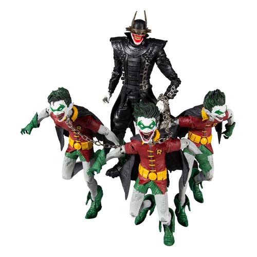 pack 4 figuras the batman who laughs with the robbins or earth mcfarlane toys
