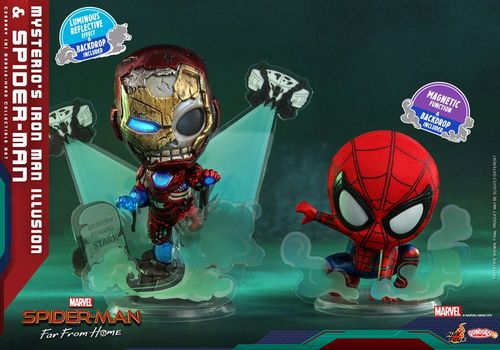 Spider-Man: lejos de casa Minifiguras Cosbaby (S) Mysterio's Iron Man Illusion & Spider-Man 10 cm