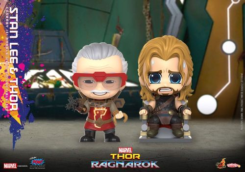 Thor: Ragnarok Minifiguras Cosbaby (S) Stan Lee & Thor 10 cm