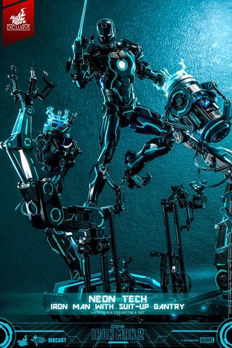 Iron Man 2 Figura 1/6 Neon Tech Iron Man with Suit-Up Gantry 32 cm - Imagen 6