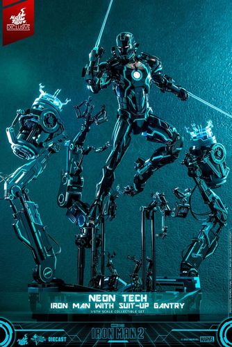 Iron Man 2 Figura 1/6 Neon Tech Iron Man with Suit-Up Gantry 32 cm - Imagen 5
