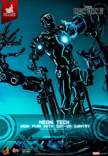 Iron Man 2 Figura 1/6 Neon Tech Iron Man with Suit-Up Gantry 32 cm - Imagen 3