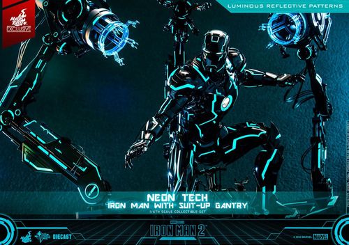 Iron Man 2 Figura 1/6 Neon Tech Iron Man with Suit-Up Gantry 32 cm - Imagen 15