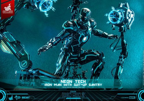 Iron Man 2 Figura 1/6 Neon Tech Iron Man with Suit-Up Gantry 32 cm - Imagen 11