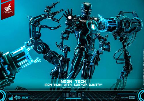 Iron Man 2 Figura 1/6 Neon Tech Iron Man with Suit-Up Gantry 32 cm - Imagen 10