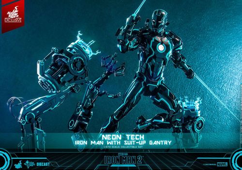 Iron Man 2 Figura 1/6 Neon Tech Iron Man with Suit-Up Gantry 32 cm - Imagen 9