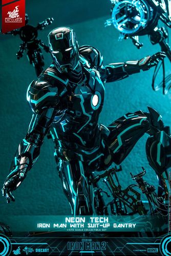 Iron Man 2 Figura 1/6 Neon Tech Iron Man with Suit-Up Gantry 32 cm - Imagen 8