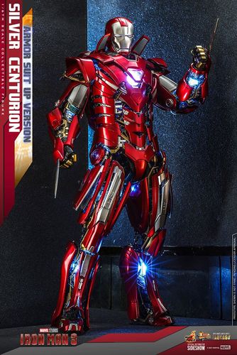 Iron Man 3 Figura Movie Masterpiece 1/6 Silver Centurion (Armor Suit Up Version) 32 cm - Imagen 12