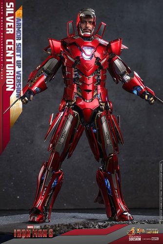 Iron Man 3 Figura Movie Masterpiece 1/6 Silver Centurion (Armor Suit Up Version) 32 cm - Imagen 11