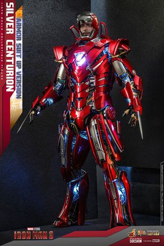Iron Man 3 Figura Movie Masterpiece 1/6 Silver Centurion (Armor Suit Up Version) 32 cm - Imagen 8