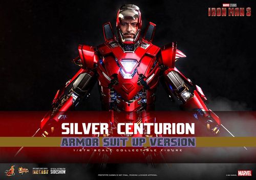 Iron Man 3 Figura Movie Masterpiece 1/6 Silver Centurion (Armor Suit Up Version) 32 cm - Imagen 3