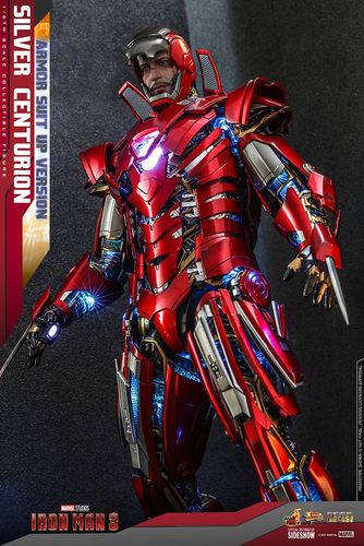 Iron Man 3 Figura Movie Masterpiece 1/6 Silver Centurion (Armor Suit Up Version) 32 cm