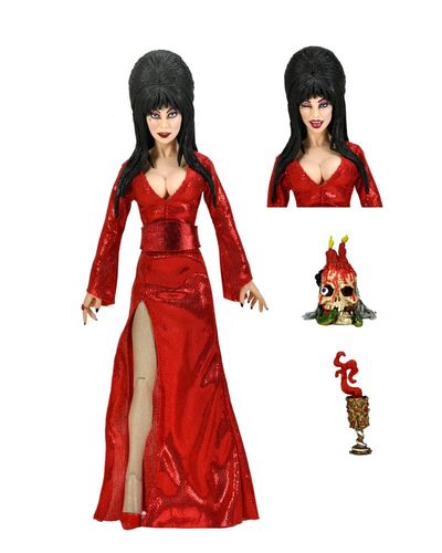 Figurine Elvira Mistress Of The Dark - Neca - 20 Cm - Robe Rouge - Neuve