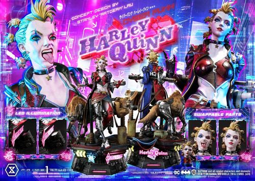 Batman Estatua Ultimate Premium Masterline Series Cyberpunk Harley Quinn 60 cm - Imagen 2