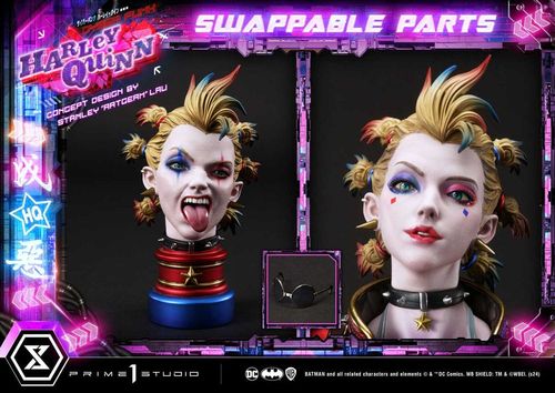 Batman Estatua Ultimate Premium Masterline Series Cyberpunk Harley Quinn 60 cm - Imagen 3