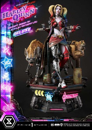 Batman Estatua Ultimate Premium Masterline Series Cyberpunk Harley Quinn Deluxe Bonus Version 60 cm - Imagen 8