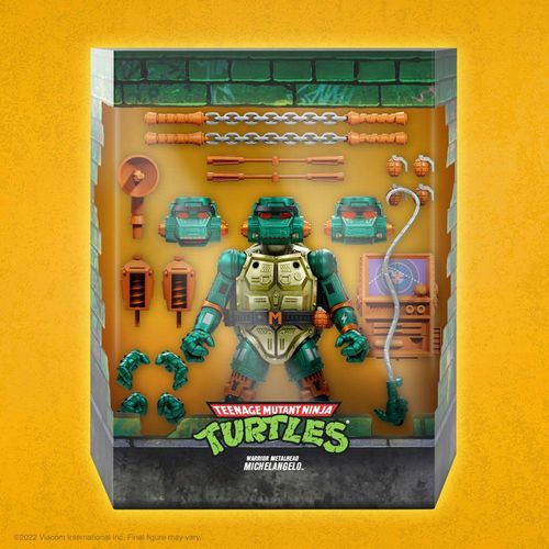 Tortugas Ninja Figura Ultimates Warrior Metalhead Michelangelo 18 cm - Imagen 2