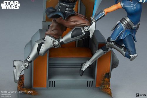 Star Wars: The Clone Wars Diorama Ahsoka Tano vs Darth Maul 51 cm - Imagen 9