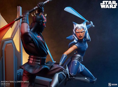 Star Wars: The Clone Wars Diorama Ahsoka Tano vs Darth Maul 51 cm - Imagen 5