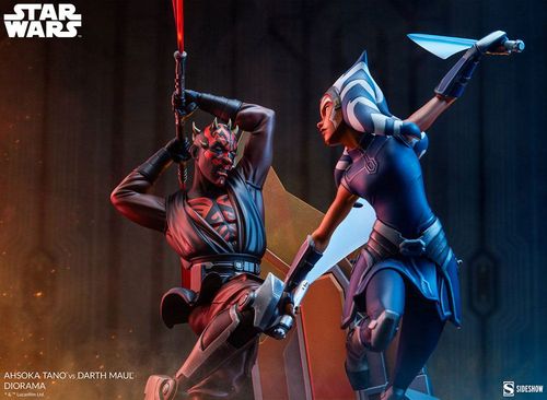 Star Wars: The Clone Wars Diorama Ahsoka Tano vs Darth Maul 51 cm - Imagen 4