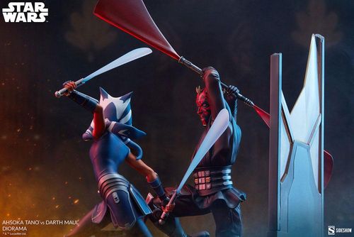 Star Wars: The Clone Wars Diorama Ahsoka Tano vs Darth Maul 51 cm - Imagen 3