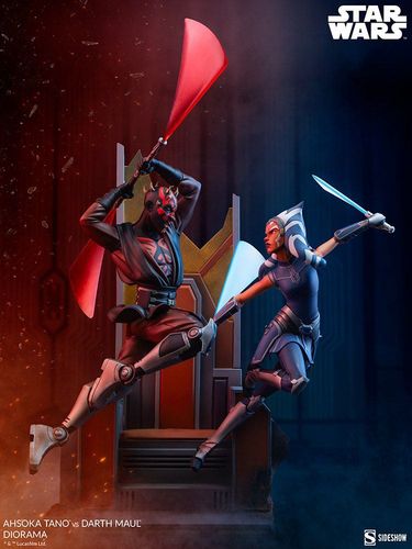 Star Wars: The Clone Wars Diorama Ahsoka Tano vs Darth Maul 51 cm - Imagen 2