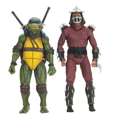 Tortugas Ninja (1990 Movie) Figura Roof Top Battle Shredder vs Leo 18 cm