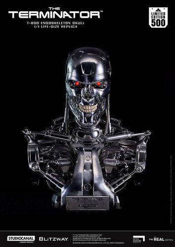 Terminator Busto tamaño real The Real Series T-800 Endoskeleton Skull 50 cm