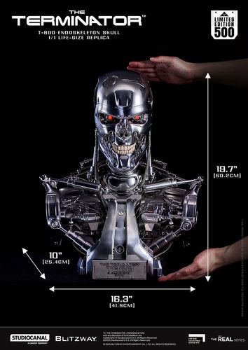 Terminator Busto tamaño real The Real Series T-800 Endoskeleton Skull 50 cm - Imagen 12