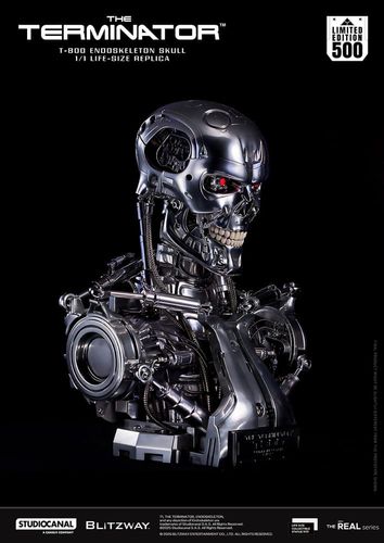 Terminator Busto tamaño real The Real Series T-800 Endoskeleton Skull 50 cm - Imagen 7