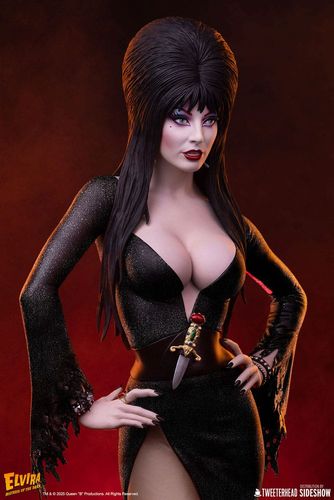 Elvira: Mistress of the Dark Estatua 1/4 Elvira (Black Glitter Dress) 48 cm - Imagen 3
