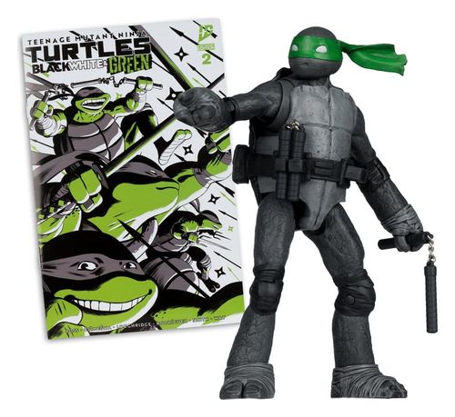 Las Tortugas Ninja Page Punchers Figura Michelangelo (Black White & Green) (Red Platinum Edition) 13 cm