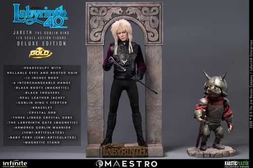 Labyrinth Jareth The Goblin King 1/6 Action Figure Deluxe Edition Gold - Imagen 14
