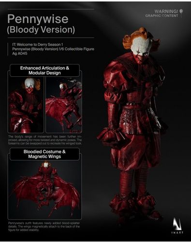 INART Figura 1/6 IT: Welcome to Derry Pennywise (Bloody Version) - Imagen 28